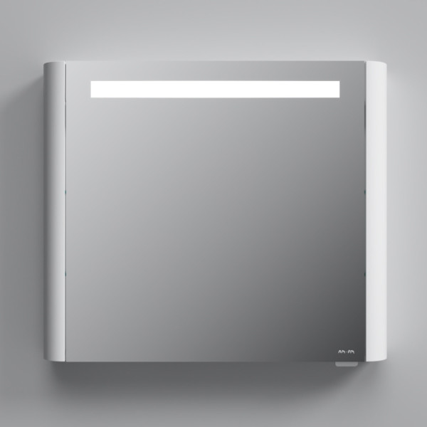 Зеркальный шкаф с подсветкой 80 см, правый, белый глянец. Фото 5