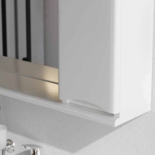 Зеркальный шкаф с подсветкой 80 см, правый, белый. Фото 4