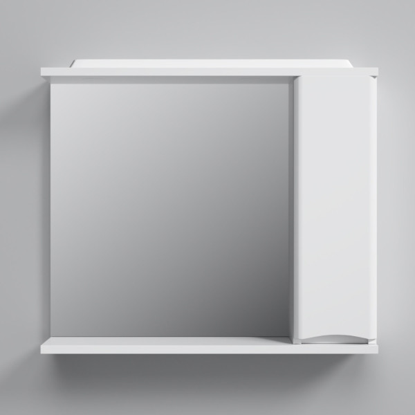 Зеркальный шкаф с подсветкой 80 см, правый, белый. Фото 5