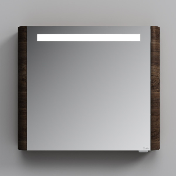 Зеркальный шкаф с подсветкой 80 см, правый, орех. Фото 5