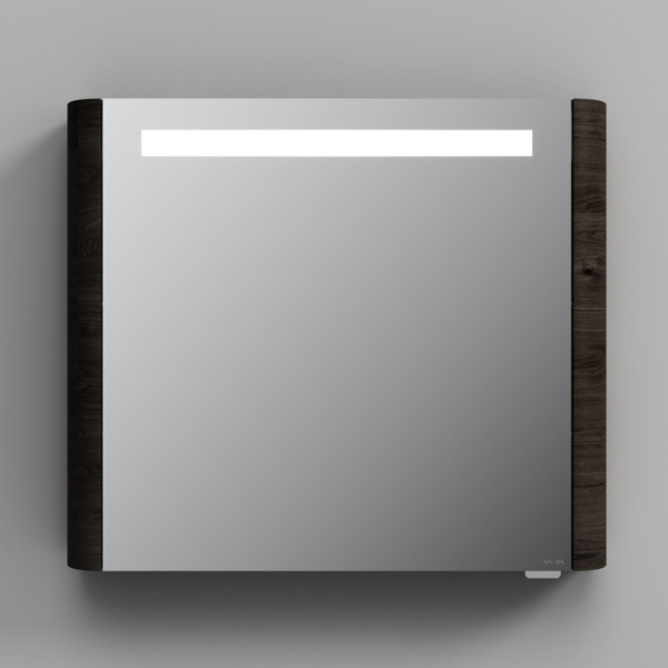 Зеркальный шкаф с подсветкой 80 см, правый, табачный дуб. Фото 5