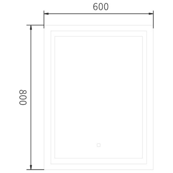 Зеркало HAIBA HB660 LED 600*800 мм. Фото 2