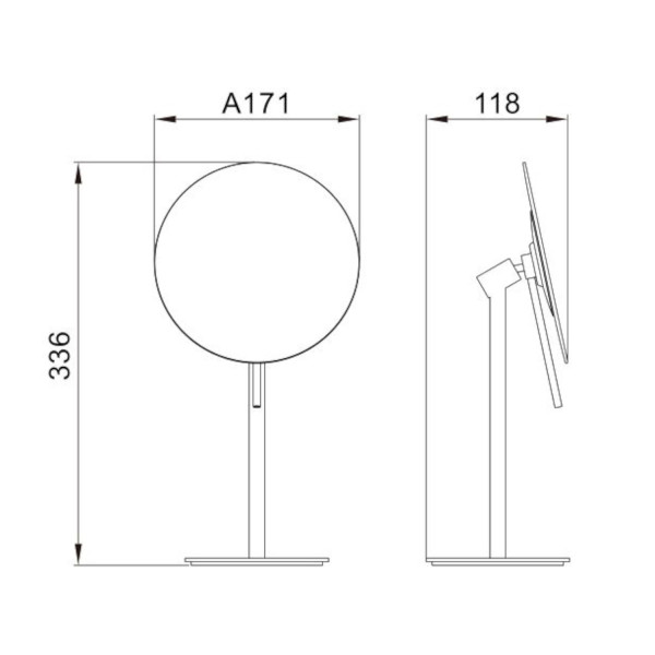 Зеркало косметическое JAVA S-M111LB, матовое золото. Фото 2