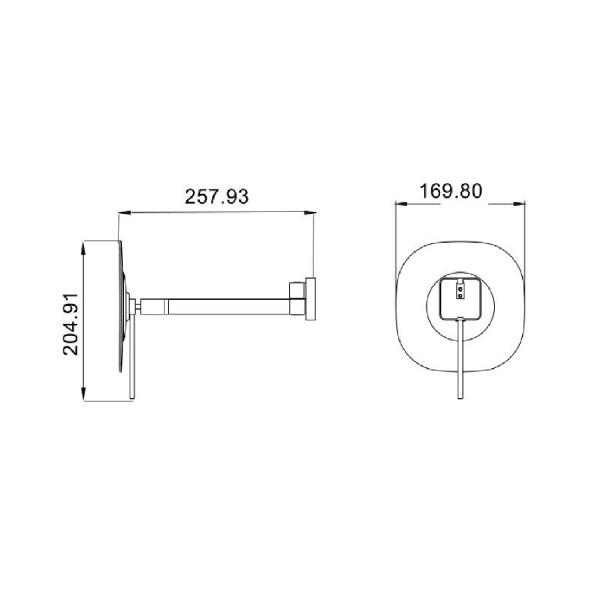 Зеркало косметическое JAVA S-M114H, черный. Фото 2