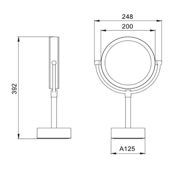 Зеркало косметическое JAVA S-M221, хром. Фото 2