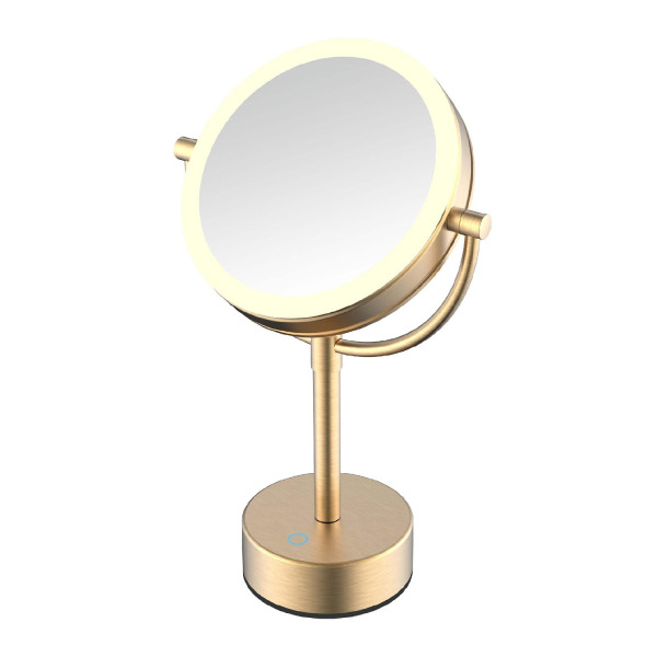 Зеркало косметическое JAVA S-M221LB, матовое золото. Фото 1