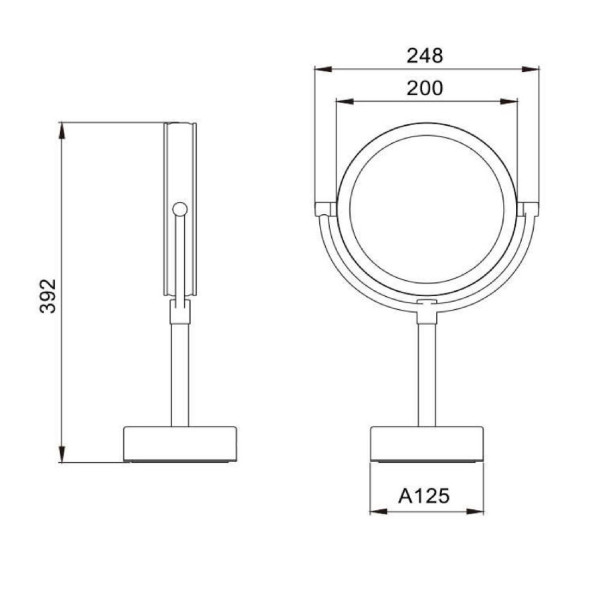 Зеркало косметическое JAVA S-M221W, белый. Фото 2