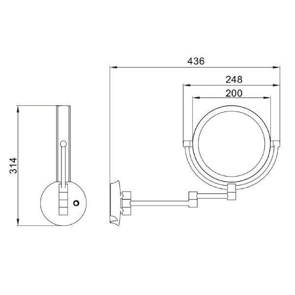 Зеркало косметическое JAVA S-M222W, белый. Фото 2