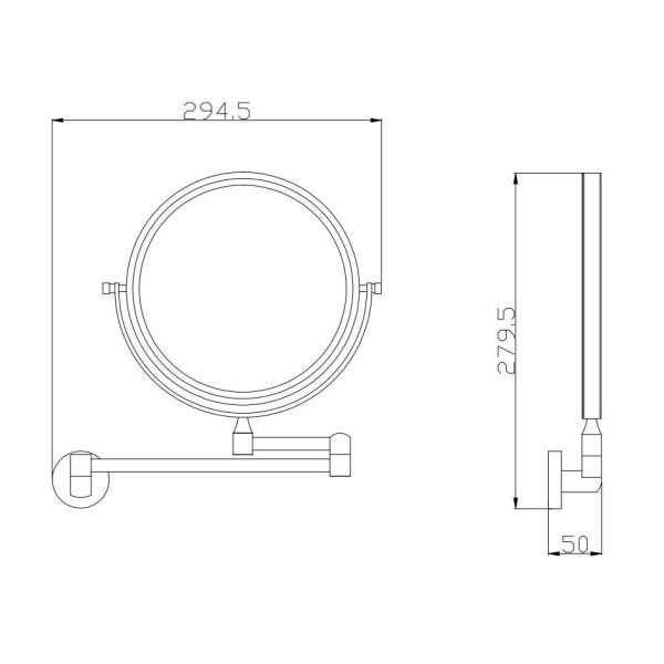 Зеркало косметическое Rav Slezak COLORADO COA1100, хром. Фото 2