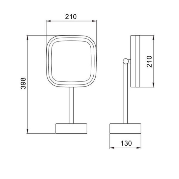 Зеркало косметическое с подсветкой JAVA S-M331W, белый. Фото 2