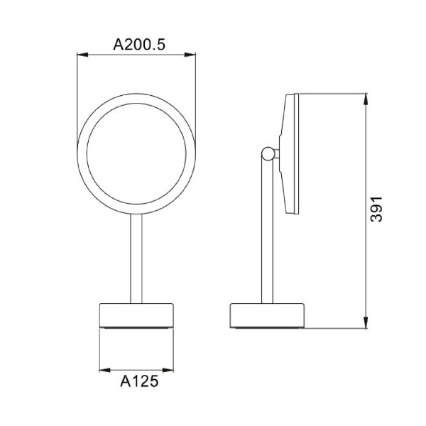 Зеркало косметическое с подсветкой JAVA S-M551L, сатин. Фото 2