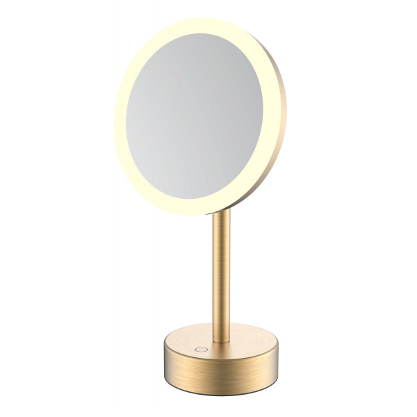 Зеркало косметическое с подсветкой JAVA S-M551LB, матовое золото. Фото 1