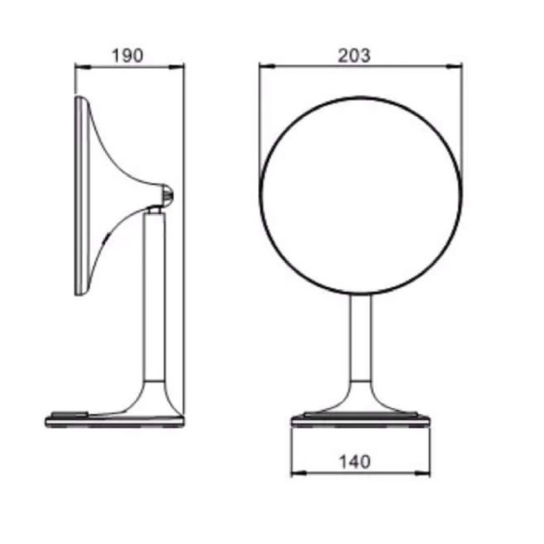 Зеркало косметическое с подсветкой JAVA S-M8883W, белый. Фото 2