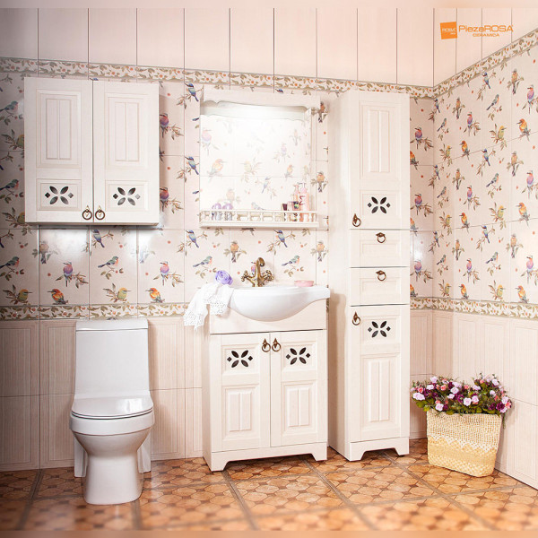 Зеркало с балюстрадой Бриклаер КАНТРИ 65, бежевый дуб прованс. Фото 4