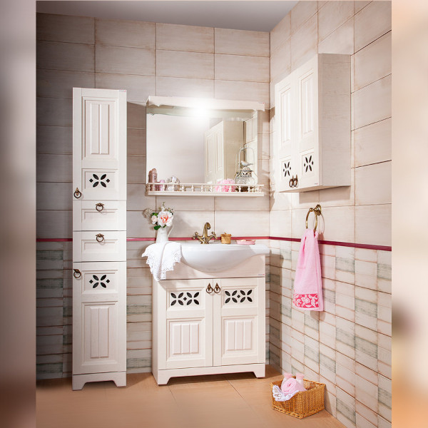 Зеркало с балюстрадой Бриклаер КАНТРИ 85, бежевый дуб прованс. Фото 4