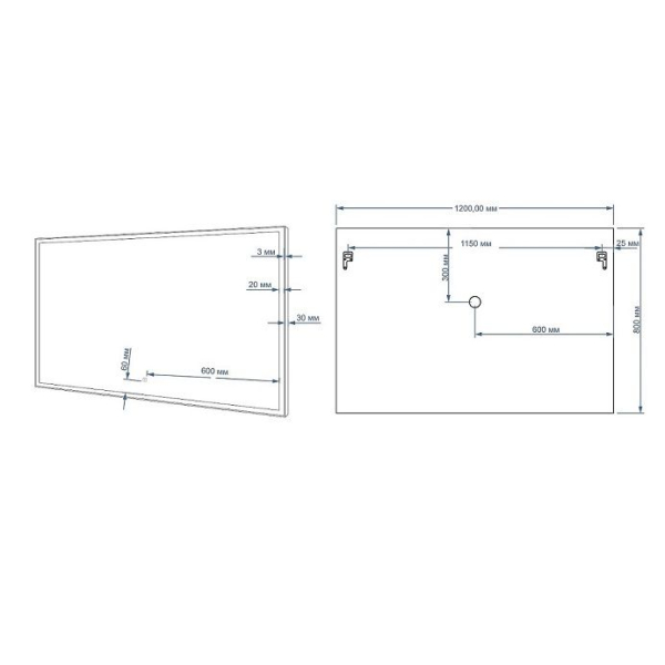 Зеркало с подсветкой ART&MAX AREZZO AM-Are-1200-800-DS-FC. Фото 2