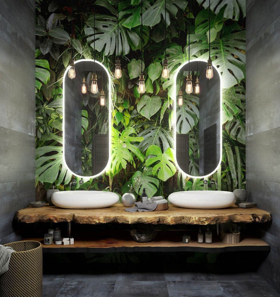 Зеркало с подсветкой "Bari 500х1200" AM-Bar-500-1200-DS-F-White. Фото 1