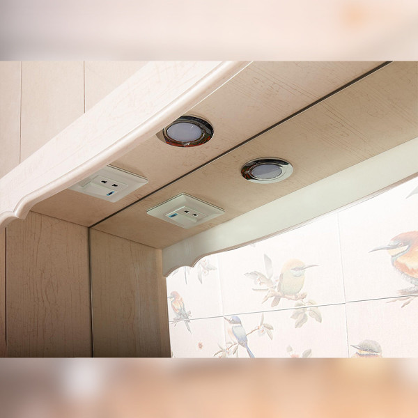 Зеркало со шкафчиком Бриклаер КАНТРИ 115S, бежевый дуб прованс. Фото 5