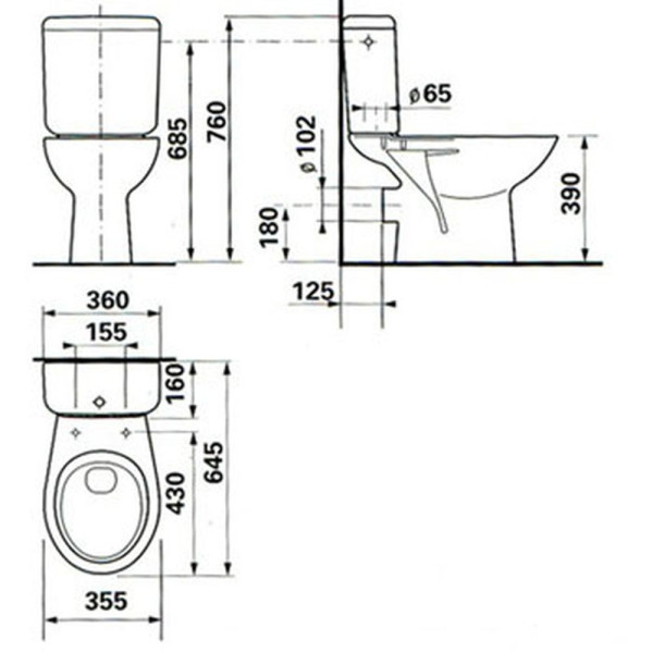 ZETA 2539.6.000.242.1 комб.унитаз, гориз.выпуск, нижний подвод воды. Фото 4