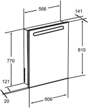 ZRU9000030 Victoria Nord зеркальный шкаф 60 см, прав.. Фото 3