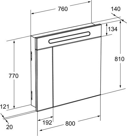 ZRU9000033 Victoria Nord зеркальный шкаф 80 см. Фото 2