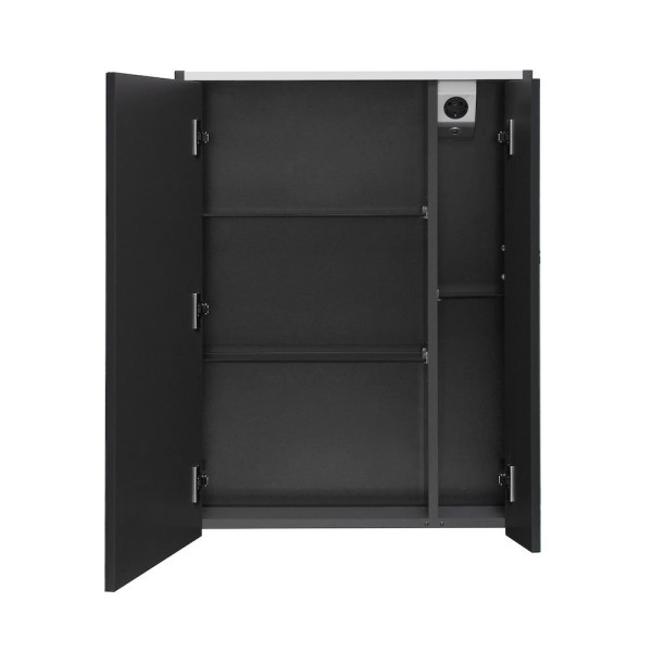 ZRU9302968 Ronda Зеркальный шкаф 60 цвет белый глянец (к мебели антрацит). Фото 3