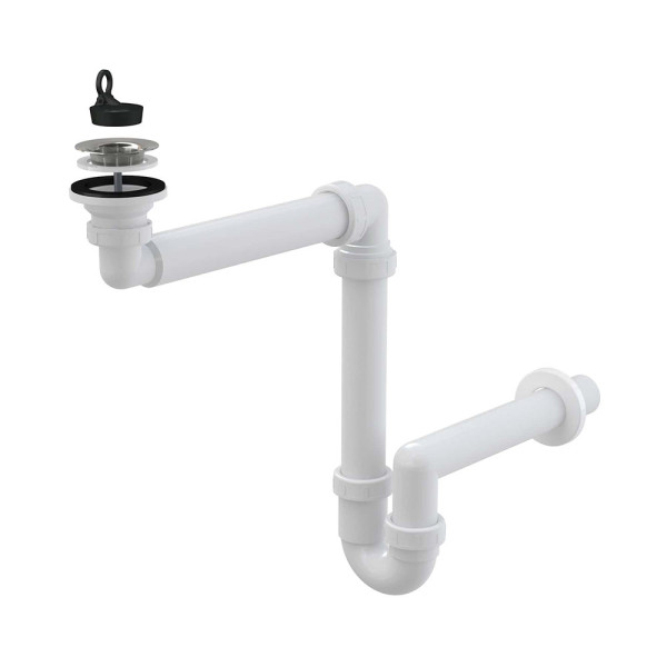 ZRU9307585 Сифон для умывальников пристенный экономящий пространство AlcaPlast. Фото 1