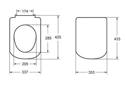 ZRU9307682 THE GAP сиденье с крышкой для унитаза тонкое с механизмом "мягкое закрывание", белый (аналог 801472001). Фото 4
